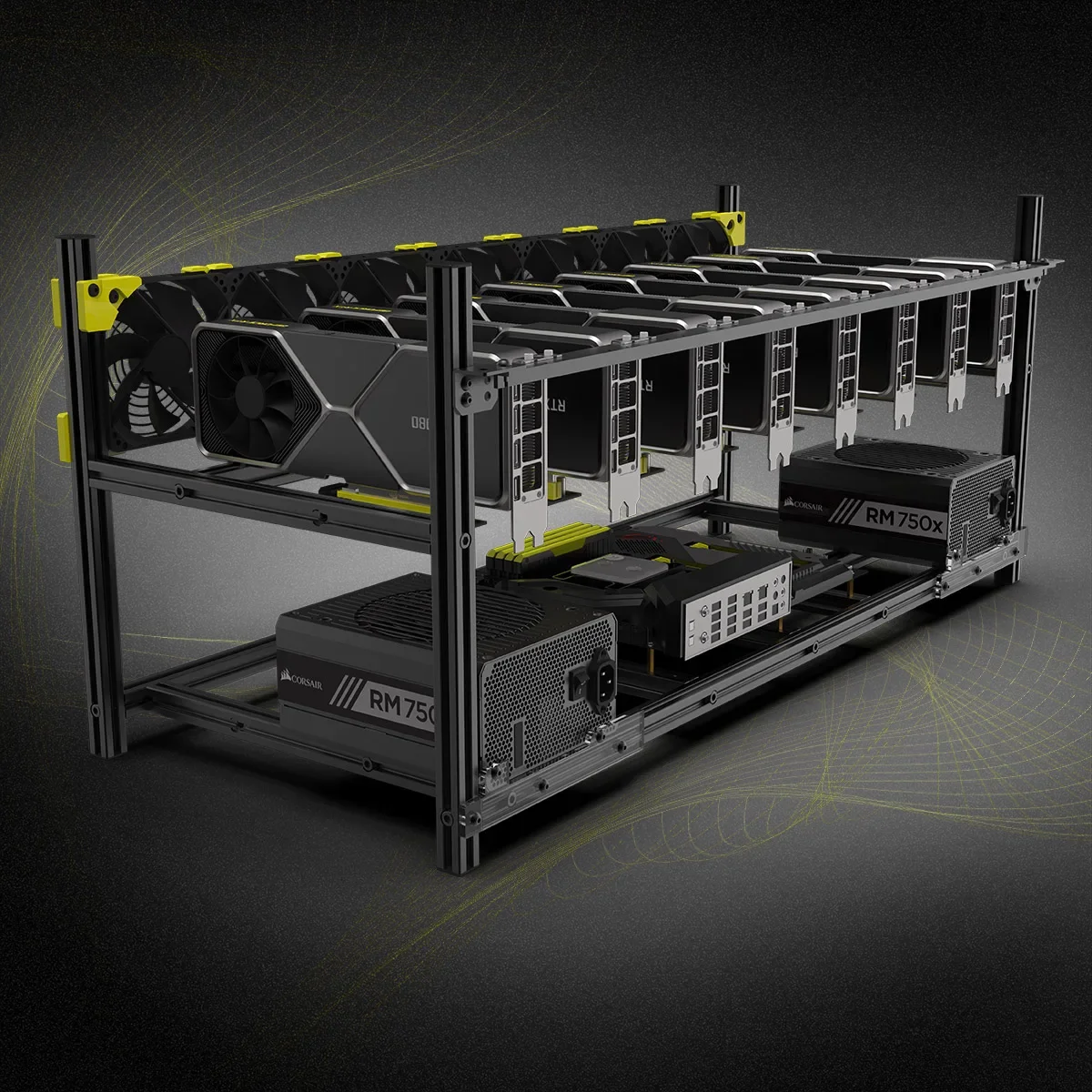 1pc 8 GPU Graphics card Alumin - đánh giá và giá Gpu Mining Rig Frame 8 Gpu